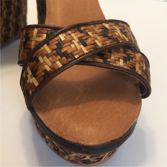 Lucky Brand Kristine Brown Woven Leather Platform Sandal size 7.5M - Picture 6 of 12